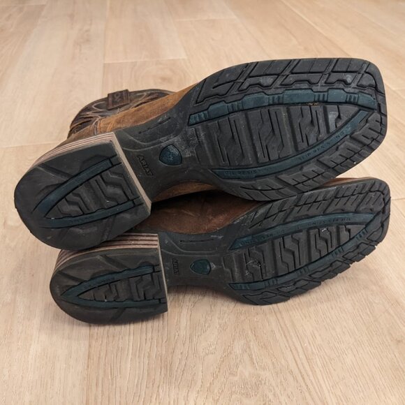 Ariat Hybrid VentTEK Western Boot Men's Sz 9.5 Distressed Tan 10031454 Square - Picture 12 of 16